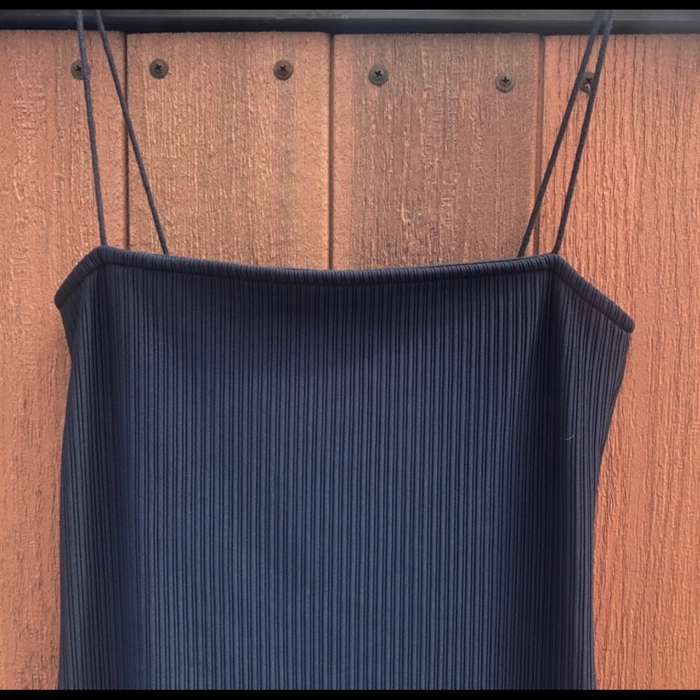 Navy blue ribbed dress